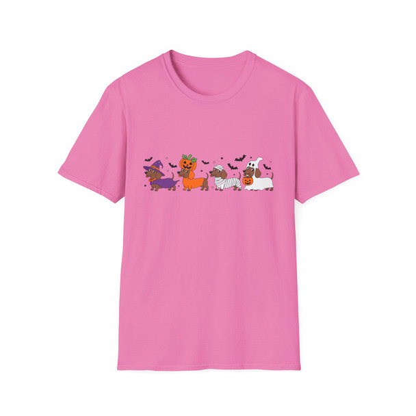 Cute Halloween Dachshund Dog T-Shirt, Weiner Dog Funny Halloween Tee, Unisex Graphic Tee, Holiday Gift, Fall Outfit, Party Shirt