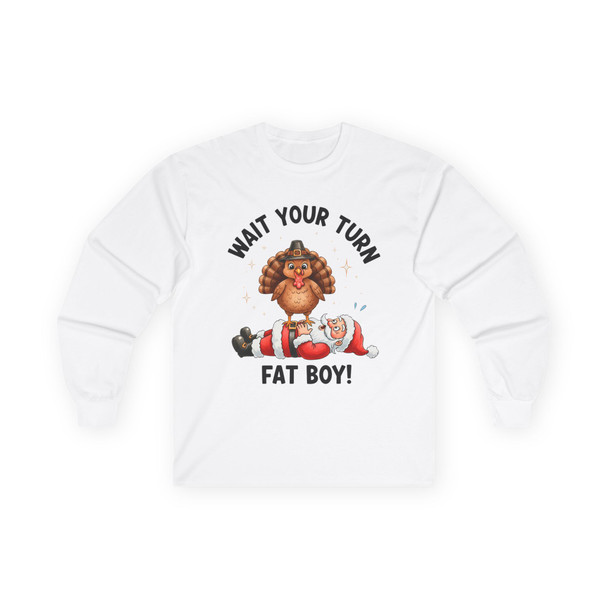 Funny Holiday Long Sleeve Tee, Christmas Gift, Unisex Tee, Graphic Shirt, Santa Design, Humorous Apparel