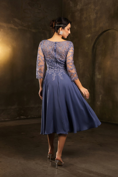 Mayqueen MQ2108 Tea Length Mother Of The Bride Dress In Chiffon And Lace