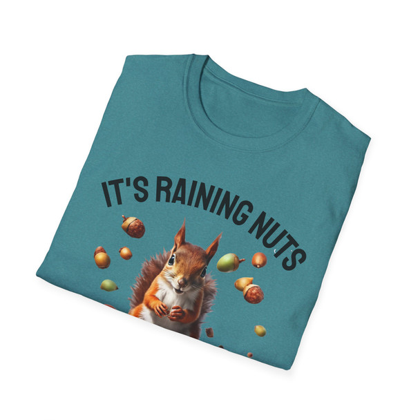 Squirrel Lover T-Shirt, It's Raining Nuts, Fun Tee, Unisex Shirt, Gift for Animal Lovers, Fall Apparel, Cute Funny Top