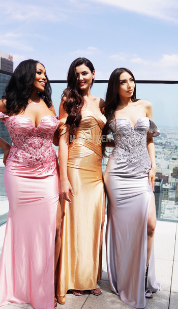 Mayqueen MQ2181 Satin Fit and Flare Prom Gown