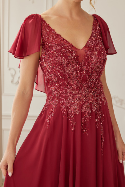 Nox Anabel MJ-132 Chiffon MOB MOG Gown With Beading And Embroidery