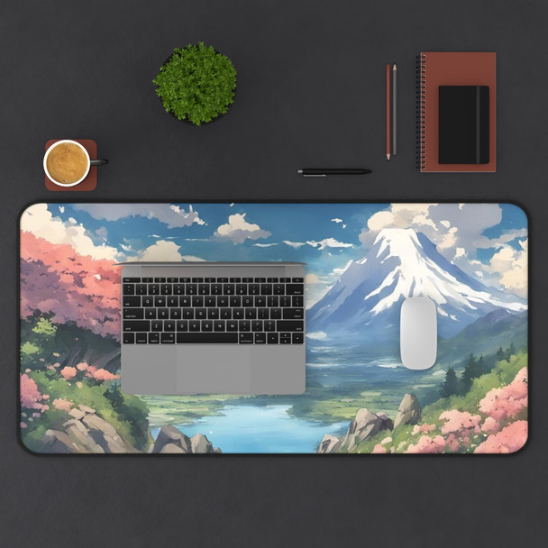 Anime Style Mountain Scene Desk Mat Mouse Pad