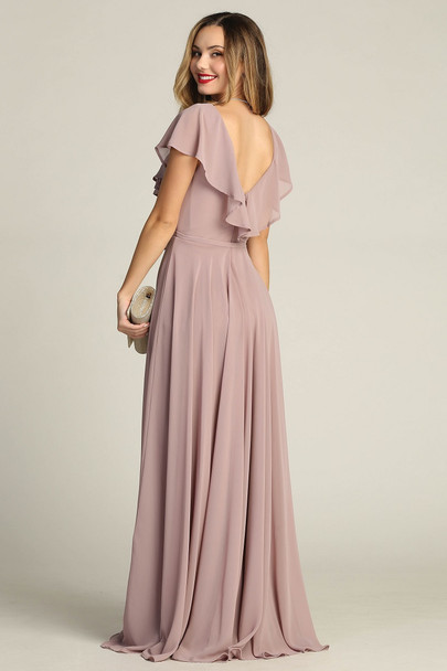 Chicas C2403 Chiffon Bridesmaids Dress With Ruffle Sleeves