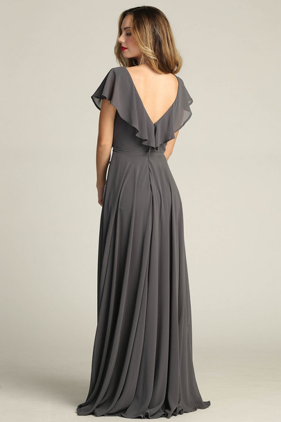 Chicas C2403 Chiffon Bridesmaids Dress With Ruffle Sleeves