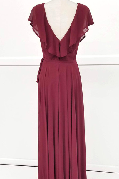 Chicas C2403 Chiffon Bridesmaids Dress With Ruffle Sleeves