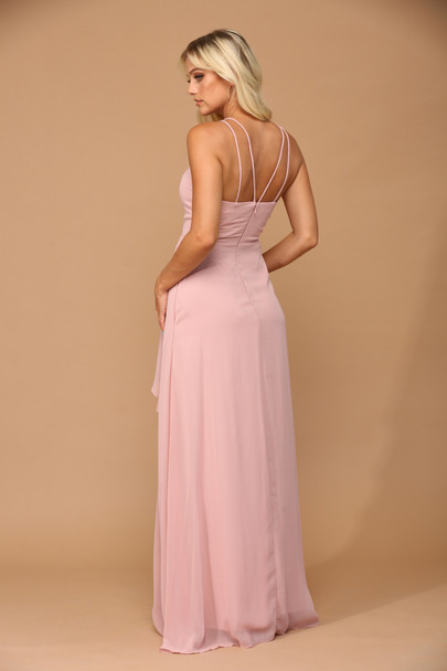 Eva USA 3440 Long Chiffon Halter Style Bridesmaid Dress