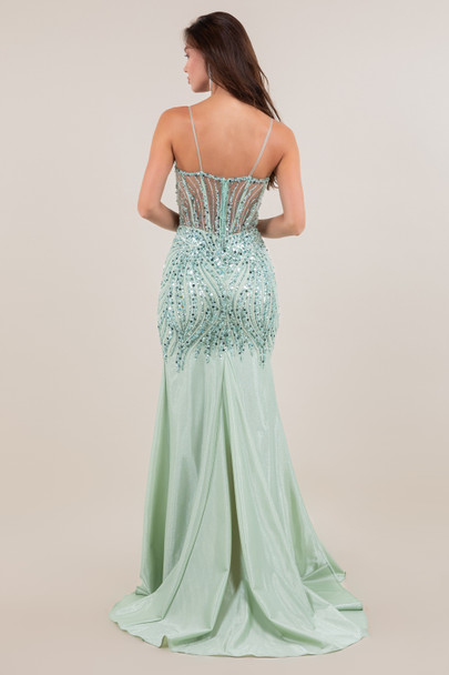 Cinderella Couture 8329J Sparkle Satin Prom Gown With Sequins And Beading