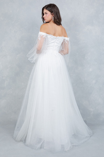Cinderella Couture 4233 Off-The-Shoulder Lace & Illusion Wedding Gown