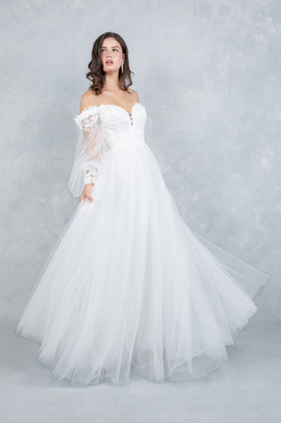 Cinderella Couture 4233 Off-The-Shoulder Lace & Illusion Wedding Gown