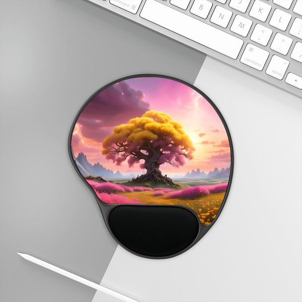Tree of Life Rowan Tree Mouse Pad With Wrist Rest Ergonomic for Carpal Tunnel