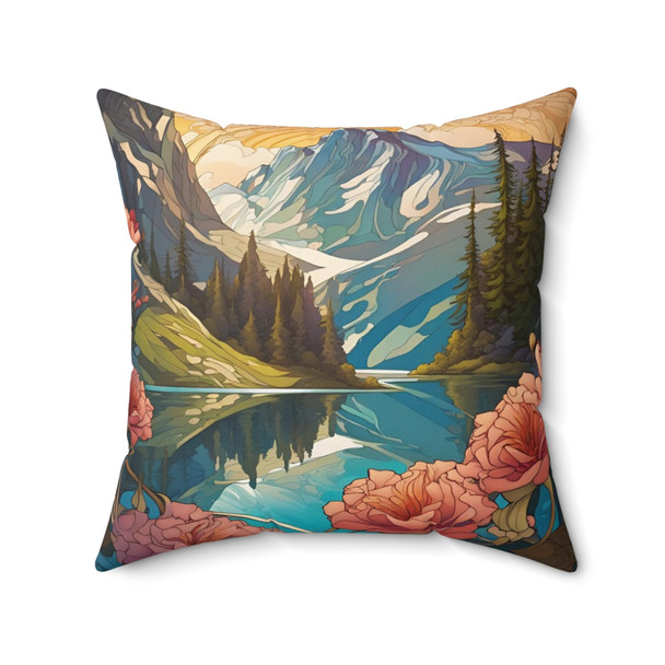 Summer Art Nouveau Style Throw Pillow