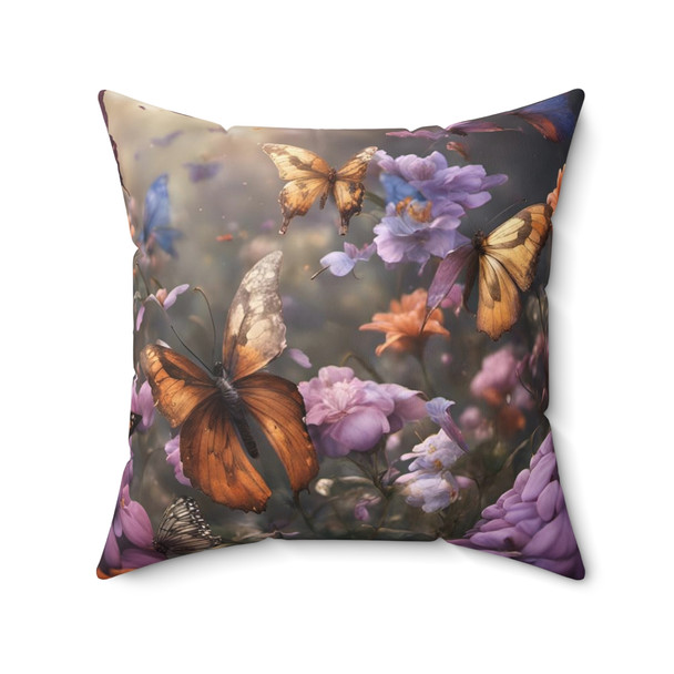 Butterfly Field Design Accent Throw Pillow