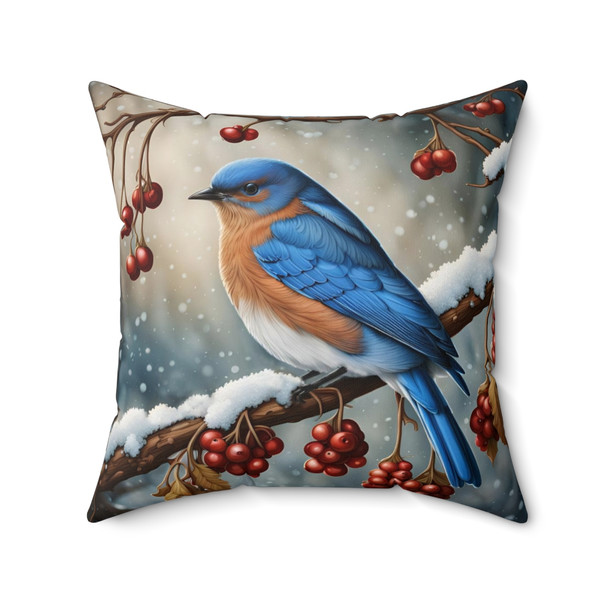 Winter Bluebird Throw Pillow |William Morris inspired| Cottagecore | Sofa, bedroom, dorm or nursery