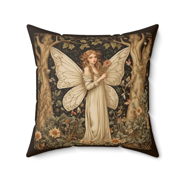 Woodland Fairy Throw Pillow| William Morris Inspired| Cottagecore |Six trim colors | Living room sofa pillow, bedroom, dorm room