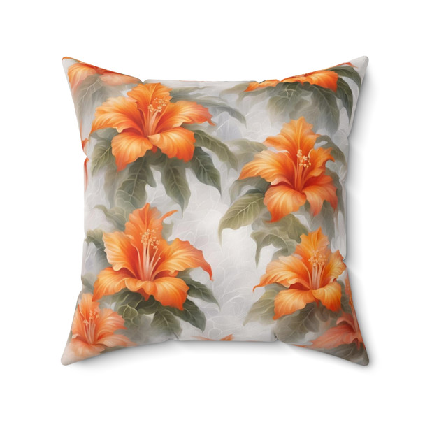 Orange Tropical Splash Accent Pillow