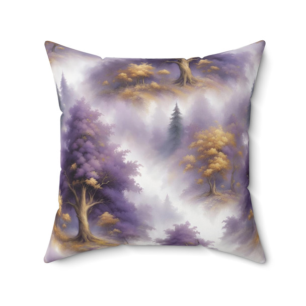 Purple and Gold Toile Inspired Accent Pillow