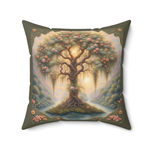 Fantasy Tree of Life Rowan Tree  Throw Pillow William Morris Inspired