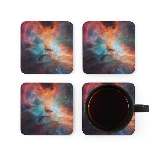 Space Nebula Corkwood Coaster Set