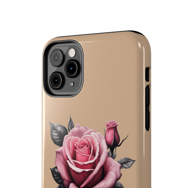 Phone Ink Pink Roses Phone-Too Tough Phone Case  for iPhone in 21 different sizes. Compatible with iPhone 7, 8, X, 11, 12, 13, 14 and more.