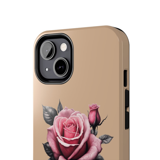 Phone Ink Pink Roses Phone-Too Tough Phone Case  for iPhone in 21 different sizes. Compatible with iPhone 7, 8, X, 11, 12, 13, 14 and more.