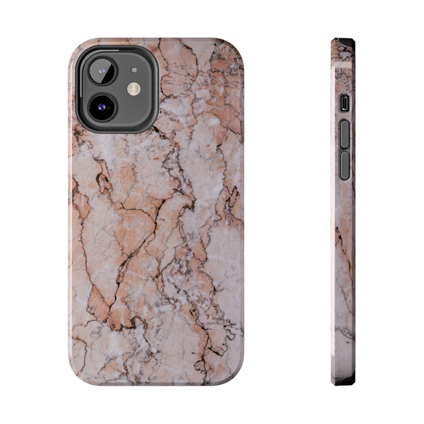 Pink Marble Tough Phone Case for iPhone in 21 different sizes. Compatible with iPhone 7, 8, X, 11, 12, 13, 14 and more.
