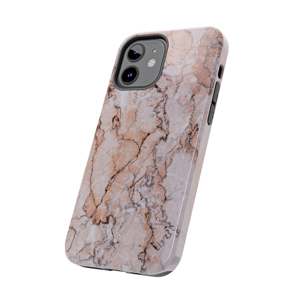Pink Marble Tough Phone Case for iPhone in 21 different sizes. Compatible with iPhone 7, 8, X, 11, 12, 13, 14 and more.