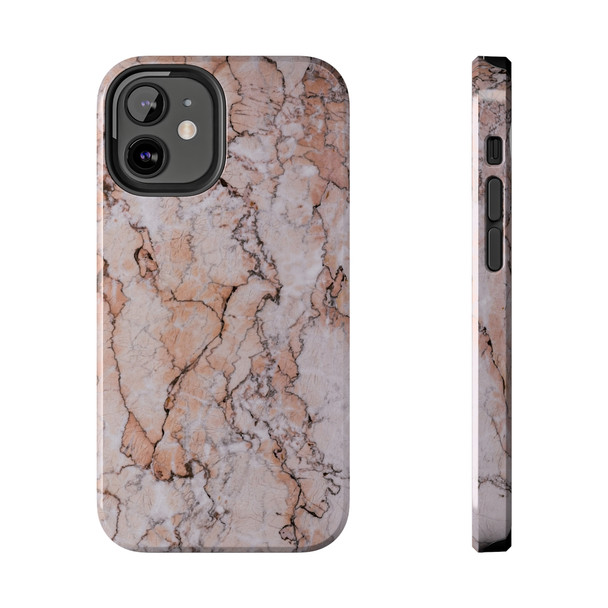 Pink Marble Tough Phone Case for iPhone in 21 different sizes. Compatible with iPhone 7, 8, X, 11, 12, 13, 14 and more.