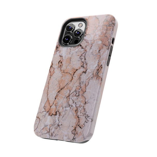 Pink Marble Tough Phone Case for iPhone in 21 different sizes. Compatible with iPhone 7, 8, X, 11, 12, 13, 14 and more.