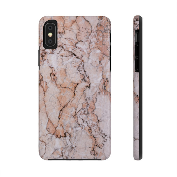 Pink Marble Tough Phone Case for iPhone in 21 different sizes. Compatible with iPhone 7, 8, X, 11, 12, 13, 14 and more.
