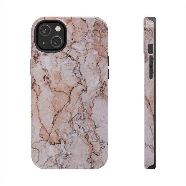Pink Marble Tough Phone Case for iPhone in 21 different sizes. Compatible with iPhone 7, 8, X, 11, 12, 13, 14 and more.