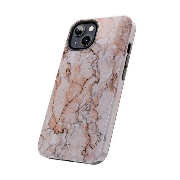 Pink Marble Tough Phone Case for iPhone in 21 different sizes. Compatible with iPhone 7, 8, X, 11, 12, 13, 14 and more.