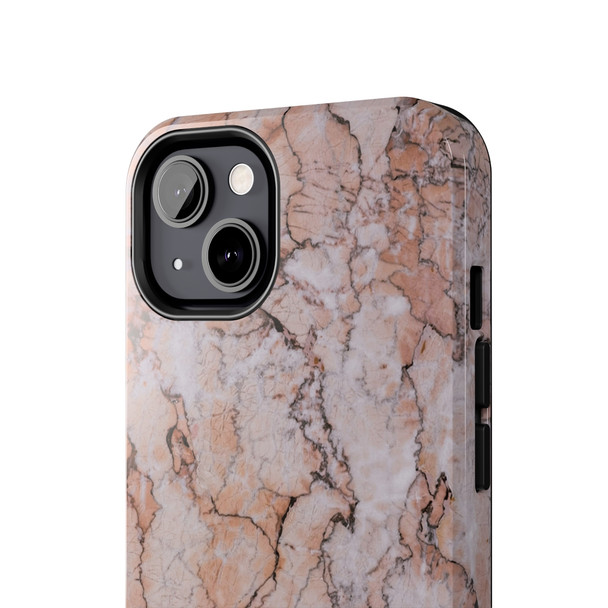 Pink Marble Tough Phone Case for iPhone in 21 different sizes. Compatible with iPhone 7, 8, X, 11, 12, 13, 14 and more.