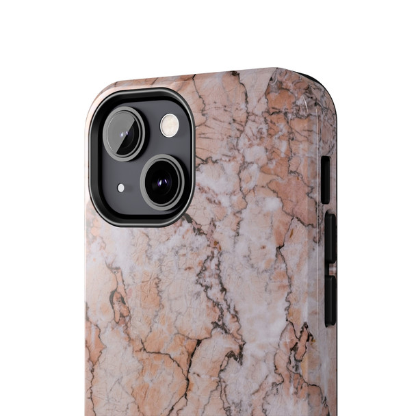 Pink Marble Tough Phone Case for iPhone in 21 different sizes. Compatible with iPhone 7, 8, X, 11, 12, 13, 14 and more.