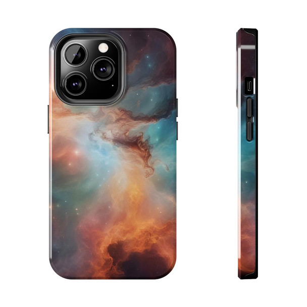 Space Nebula Tough Phone Case for iPhone in 21 different sizes. Compatible with iPhone 7, 8, X, 11, 12, 13, 14 and more.Tough Phone Cases