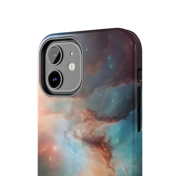 Space Nebula Tough Phone Case for iPhone in 21 different sizes. Compatible with iPhone 7, 8, X, 11, 12, 13, 14 and more.Tough Phone Cases