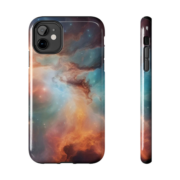Space Nebula Tough Phone Case for iPhone in 21 different sizes. Compatible with iPhone 7, 8, X, 11, 12, 13, 14 and more.Tough Phone Cases