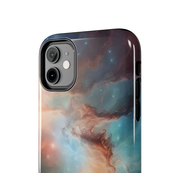Space Nebula Tough Phone Case for iPhone in 21 different sizes. Compatible with iPhone 7, 8, X, 11, 12, 13, 14 and more.Tough Phone Cases