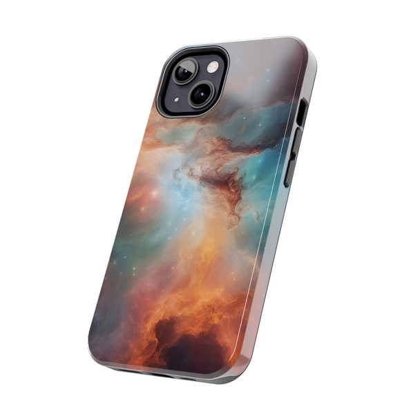 Space Nebula Tough Phone Case for iPhone in 21 different sizes. Compatible with iPhone 7, 8, X, 11, 12, 13, 14 and more.Tough Phone Cases