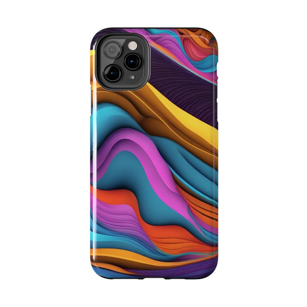 Neon Ribbons Tough Phone Case for iPhone in 21 different sizes. Compatible with iPhone 7, 8, X, 11, 12, 13, 14 and more.