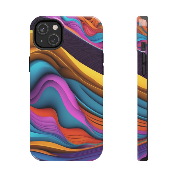 Neon Ribbons Tough Phone Case for iPhone in 21 different sizes. Compatible with iPhone 7, 8, X, 11, 12, 13, 14 and more.