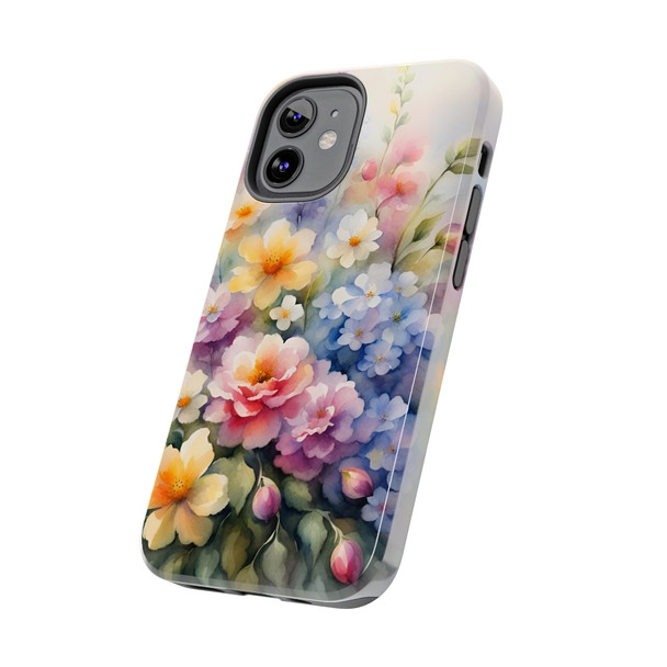 Spring Bouquet Tough Phone Case for iPhone in 21 different sizes. Compatible with iPhone 7, 8, X, 11, 12, 13, 14 and more.