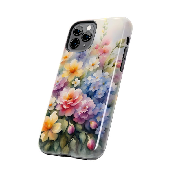 Spring Bouquet Tough Phone Case for iPhone in 21 different sizes. Compatible with iPhone 7, 8, X, 11, 12, 13, 14 and more.