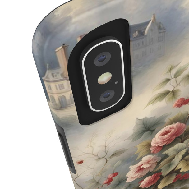 Rose Toile Tough Phone Case for iPhone in 21 different sizes. Compatible with iPhone 7, 8, X, 11, 12, 13, 14 and more.