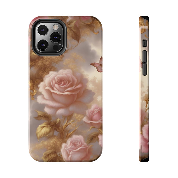 Rose Gold Tough Phone Case for iPhone in 21 different sizes. Compatible with iPhone 7, 8, X, 11, 12, 13, 14 and more.