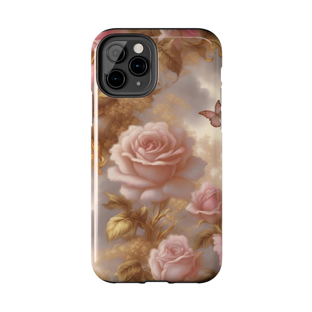 Rose Gold Tough Phone Case for iPhone in 21 different sizes. Compatible with iPhone 7, 8, X, 11, 12, 13, 14 and more.