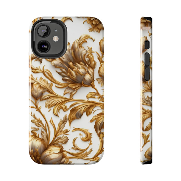Golden Swirl Tough Phone Case for iPhone in 21 different sizes. Compatible with iPhone 7, 8, X, 11, 12, 13, 14 and more.