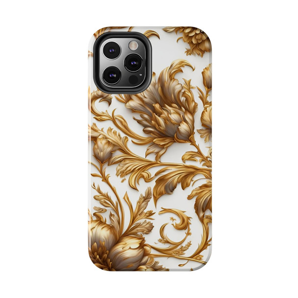 Golden Swirl Tough Phone Case for iPhone in 21 different sizes. Compatible with iPhone 7, 8, X, 11, 12, 13, 14 and more.
