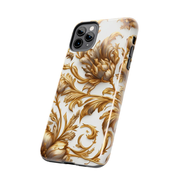 Golden Swirl Tough Phone Case for iPhone in 21 different sizes. Compatible with iPhone 7, 8, X, 11, 12, 13, 14 and more.