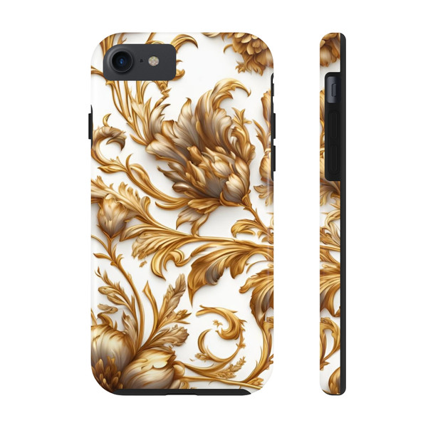 Golden Swirl Tough Phone Case for iPhone in 21 different sizes. Compatible with iPhone 7, 8, X, 11, 12, 13, 14 and more.